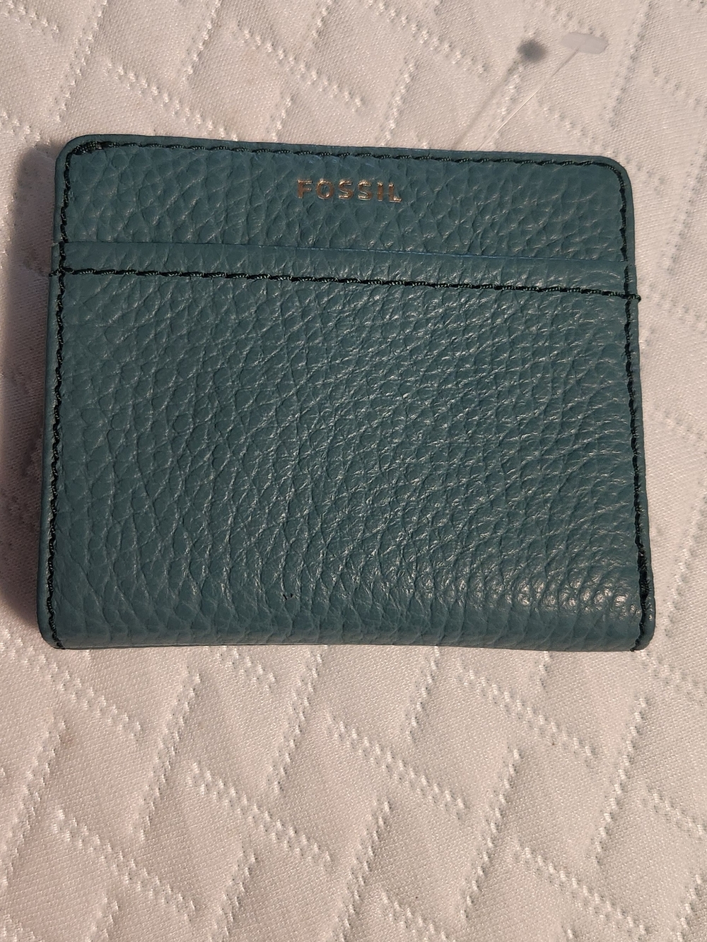 Fossil Teal Pebbled Leather Card & Key Holder